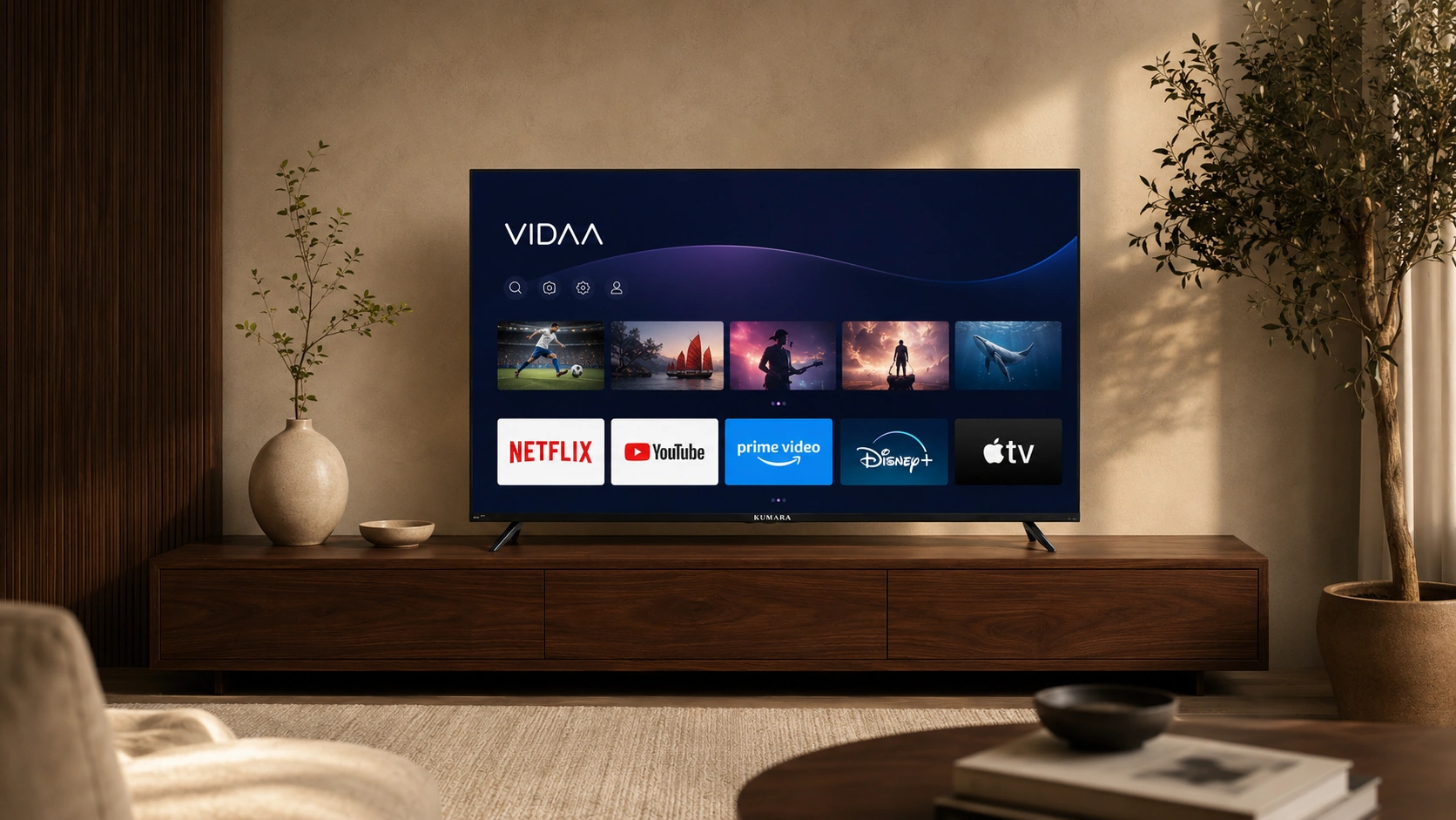 Televisor KUMARA KQ50V25 QLED 4K de 50 pulgadas con interfaz VIDAA